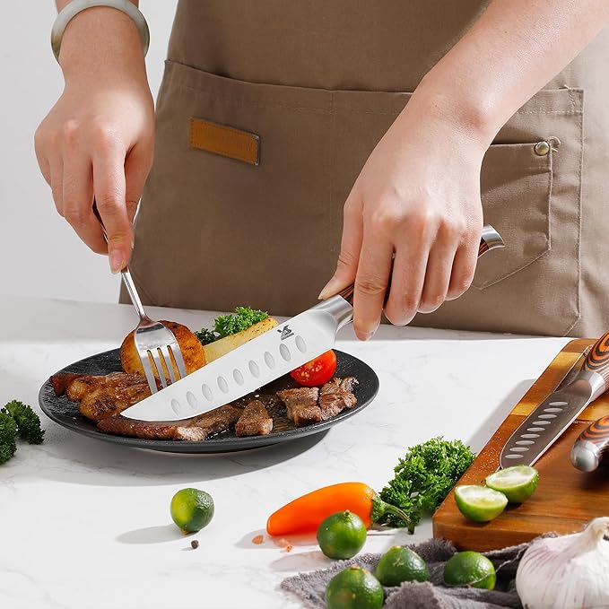 MSY BIGSUNNY Steak Knife Set, German Steel 5-Inch Blade, High-end Ergonomic - Image 4