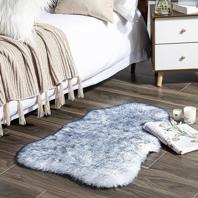 Ashler HOME DECO Soft Faux Fox Fur Rug Chair Couch Cover Area Rug - Image 2