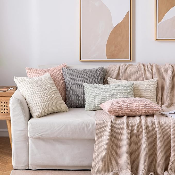 MIULEE Pack of 2 Corduroy Decorative Throw Pillow Covers 18x18 Inch Soft Boho - Image 4