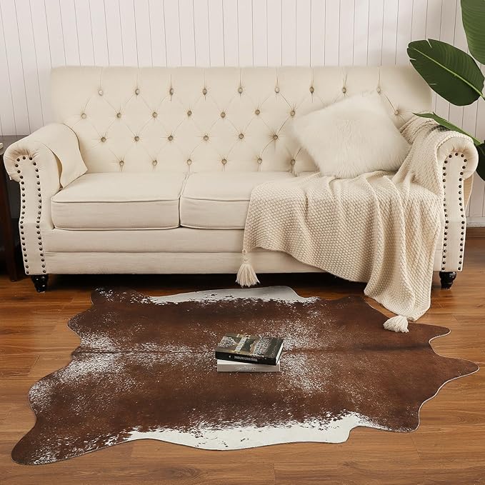 AROGAN Western Decor Faux Fur Cowhide Rug, Large Size Premium Animal Skin Cow - Image 4