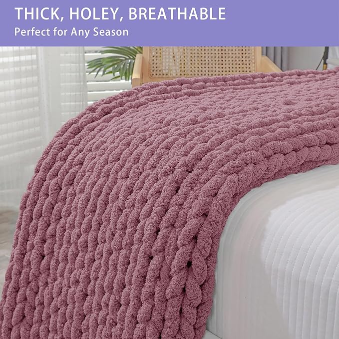 Bigacogo Chunky Knit Throw Blanket - Image 4