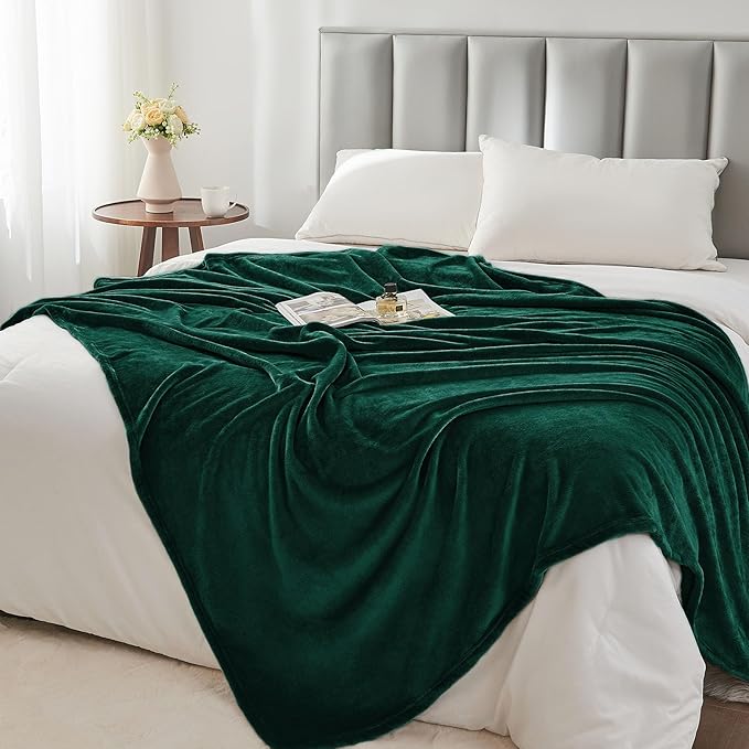 BEDELITE Fleece Blanket Twin Size Forest Green Throw Blankets - Image 6