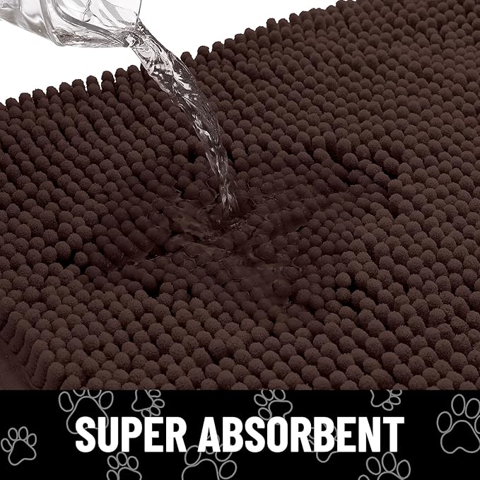 Smiry Dog Door Mat for Muddy Paws, Absorbent Dirt Trapper Non Slip Quick Dry - Image 5