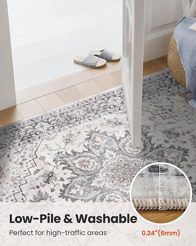 AMADA HOMEFURNISHING 9x12 Washable Area Rug, Low-Profile Large Area Rug - Image 7