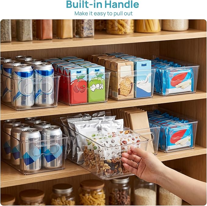 Vtopmart 6pcs Clear Organizers and Storage Bins, Plastic Storage Containers - Image 6