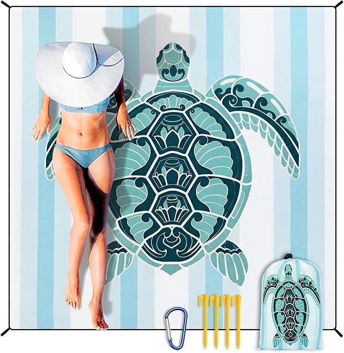 HIHOHO Beach Blanket Waterproof Sandproof Extra Large Beach Mat 79" X by HIHOHO