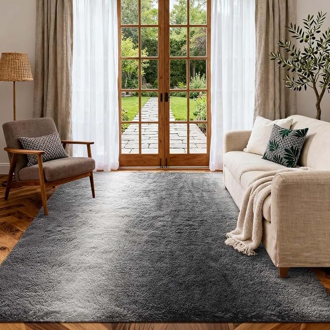 Area Rugs for Living Room, Tie-Dyed 5x7 Feet Soft Fluffy Shagg Plush Rug High by Cuzwlovita