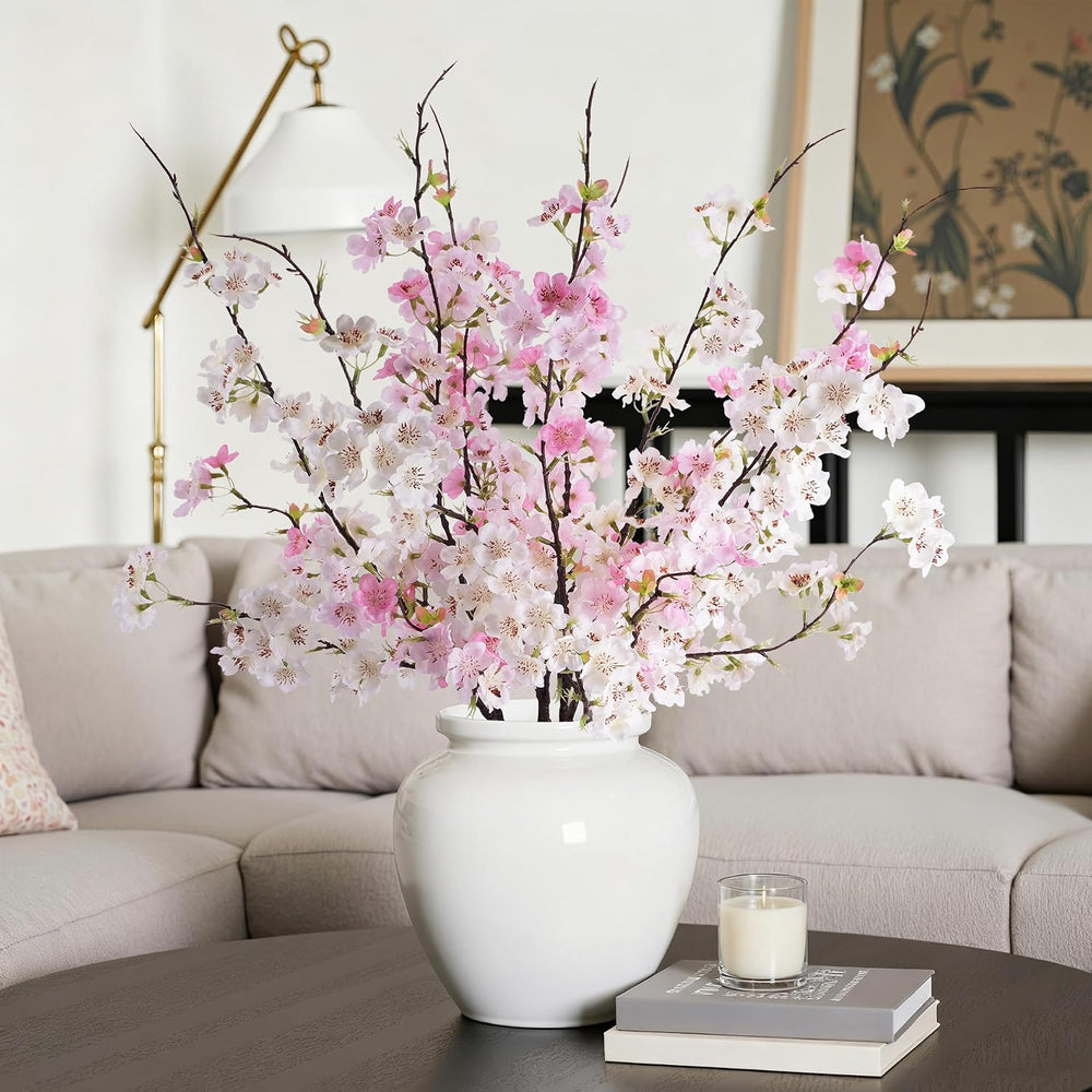 Artificial Cherry Blossom Branches 27.6In Silk Cherry Blossom Branches 8PCS L...