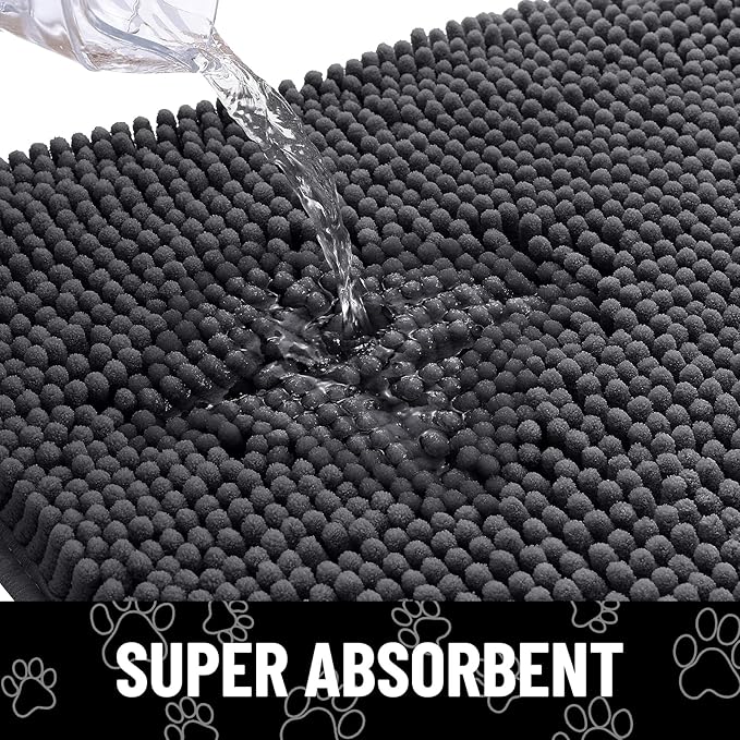 Smiry Dog Door Mat for Muddy Paws, Absorbent Dirt Trapper Non Slip Quick Dry - Image 5