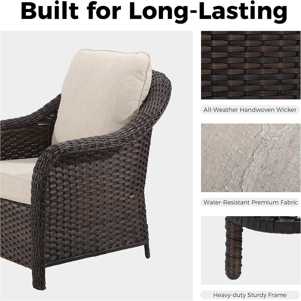 55 inch Outdoor Wicker 2 Seater Sofa, All-Weather Use Patio Rattan Loveseat w...