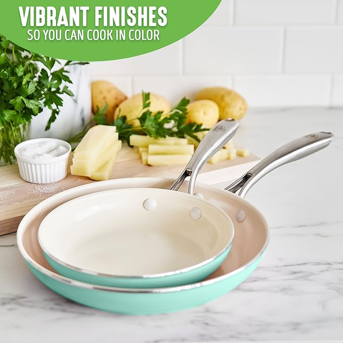 GreenLife Artisan Healthy Ceramic Nonstick, Stainless Steel Handle, Dishwasher - Image 8