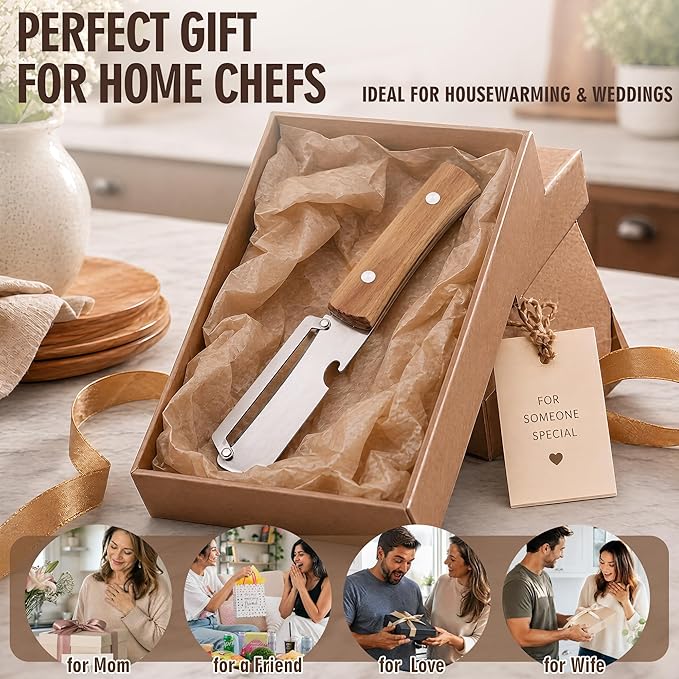 Vegetable Peeler, with Wooden Handle & Bottle Opener, Stainless Steel Kitchen - Image 8