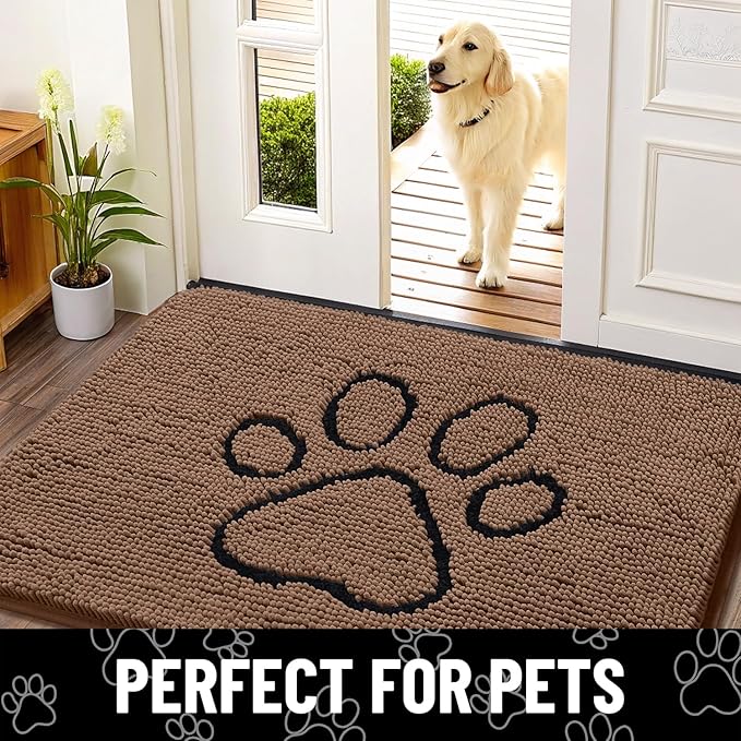 Smiry Dog Door Mat for Muddy Paws, Absorbent Dirt Trapper Non Slip Quick Dry - Image 7