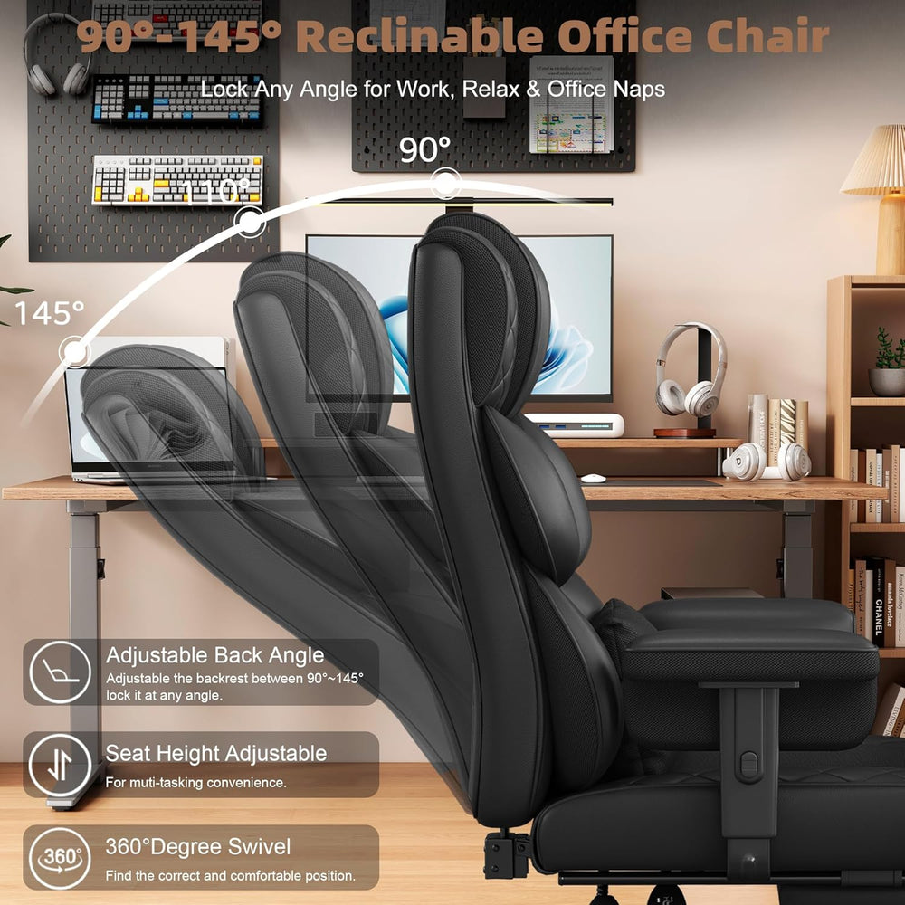 Vonesse Big and Tall Office Chair, Desk Chair with Soft Adjustable Armrests, ...