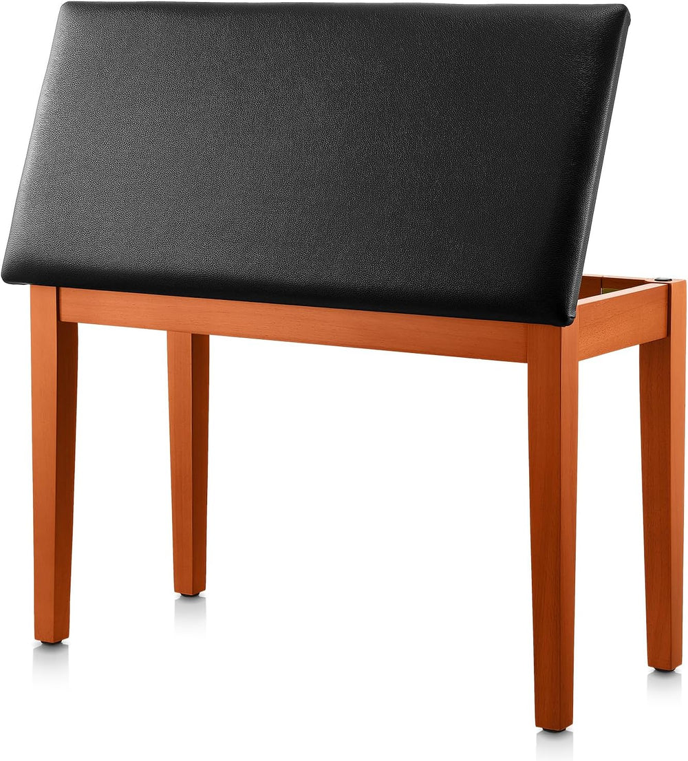 Donner Duet Piano Bench with Storage, Solid Wooden Keyboard Bench Piano Bookc...