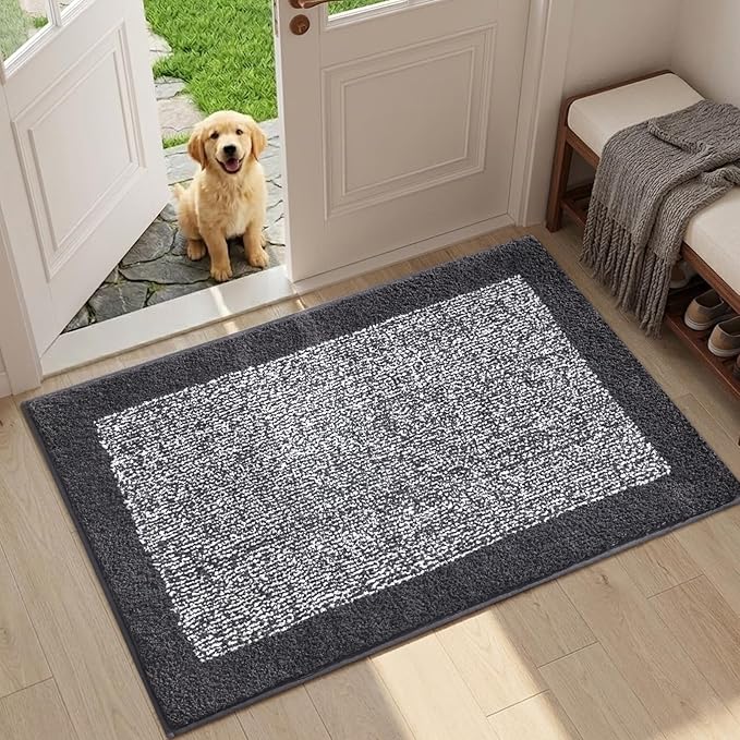Bathroom Rugs 30x20 Non Slip Washable, Dark Grey Bath Mat - Image 3