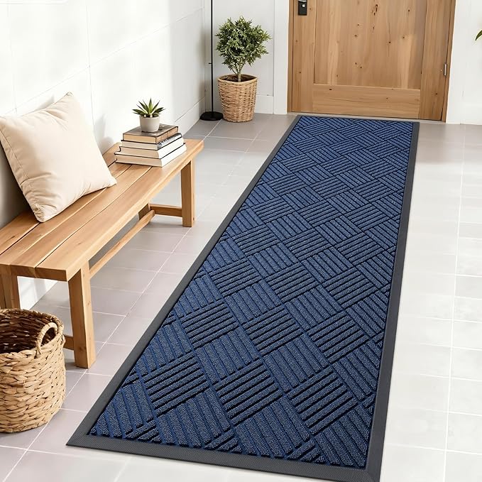 OLANLY Front Door Mat Outside Entrance 71x23, Heavy Duty Sturdy Natural Rubber by OLANLY