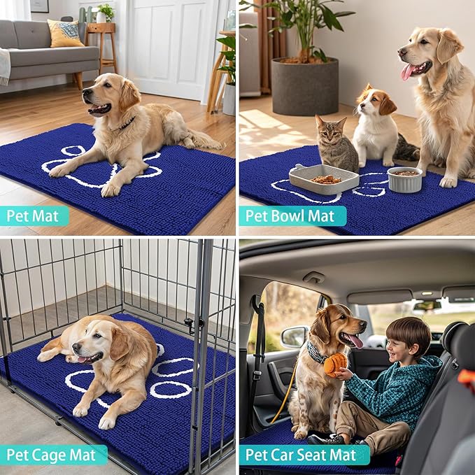 Smiry Dog Door Mat for Muddy Paws, Absorbent Dirt Trapper Non Slip Quick Dry - Image 8
