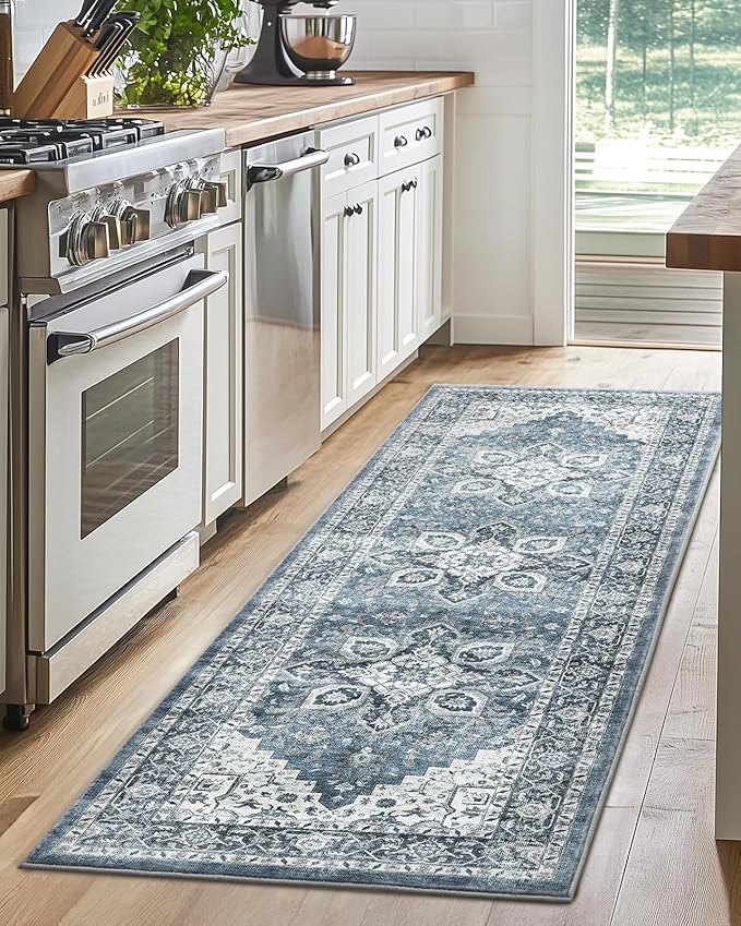 AMADA HOMEFURNISHING 2x6 Washable Runner Rug, Low-Profile Kitchen Rugs - Image 4