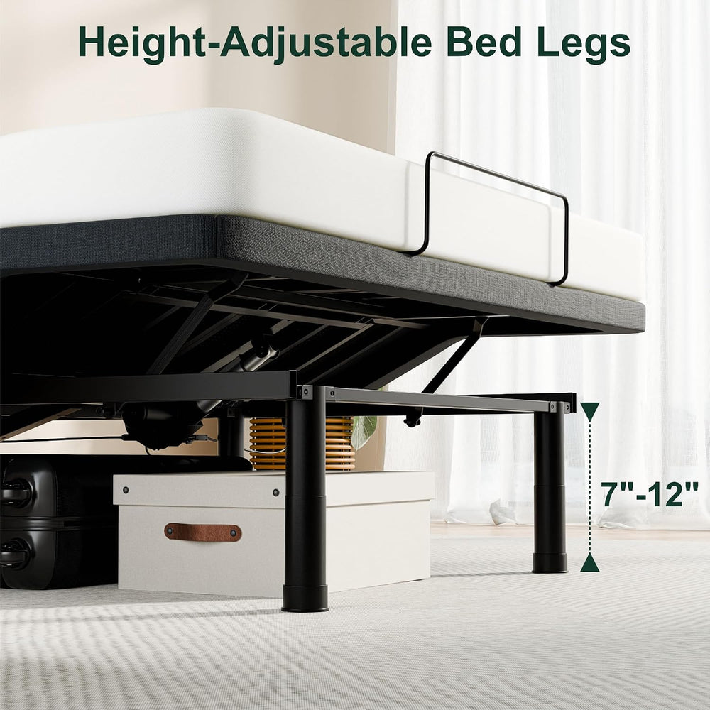 SunsGrove Full Adjustable Bed Frame, Wired Remote Control, Independent Head a...