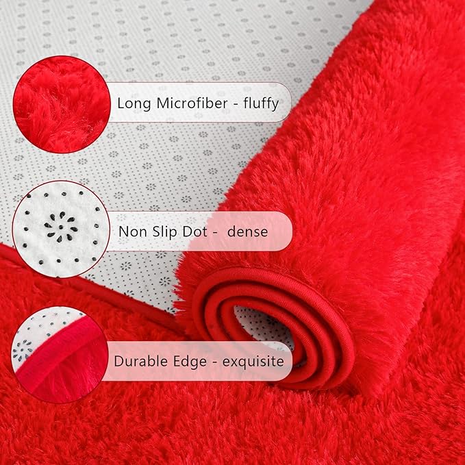 Chicrug Soft Area Rugs for Bedroom Living Room Plush Fluffy Rug 2x4 Feet - Image 4