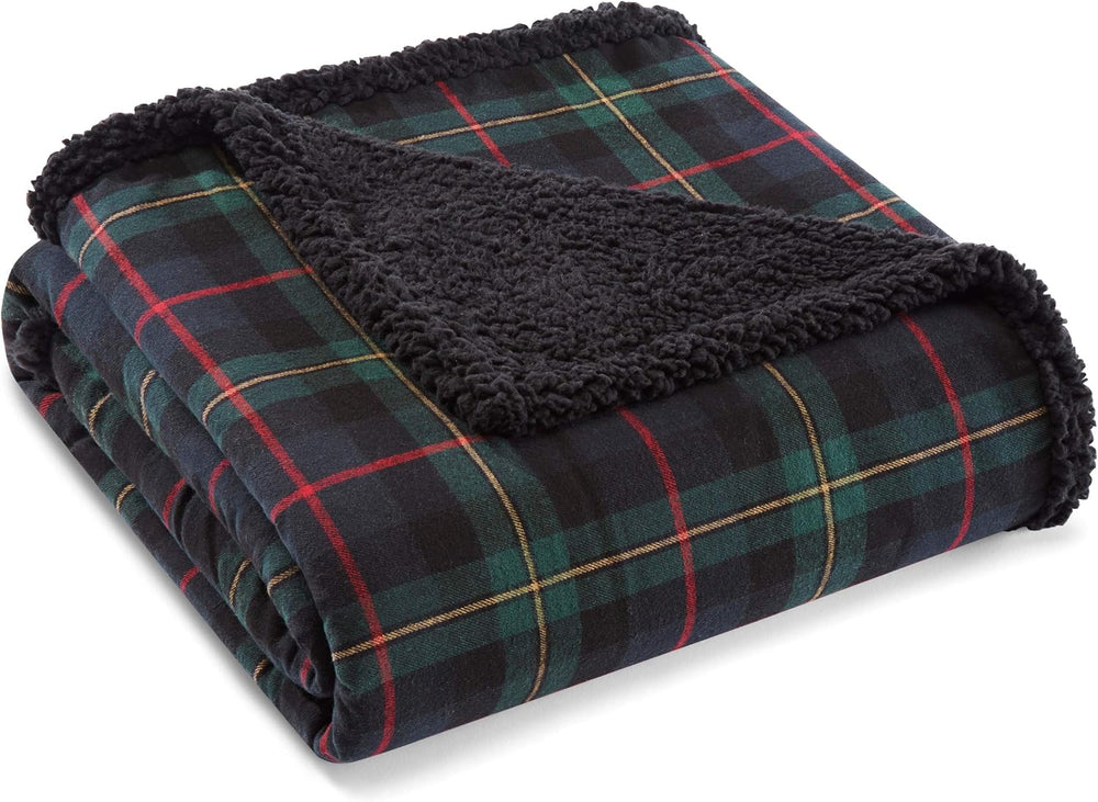 Eddie Bauer - Sherpa Reverse Throw Blanket for Bed or Couch, 50 x 70