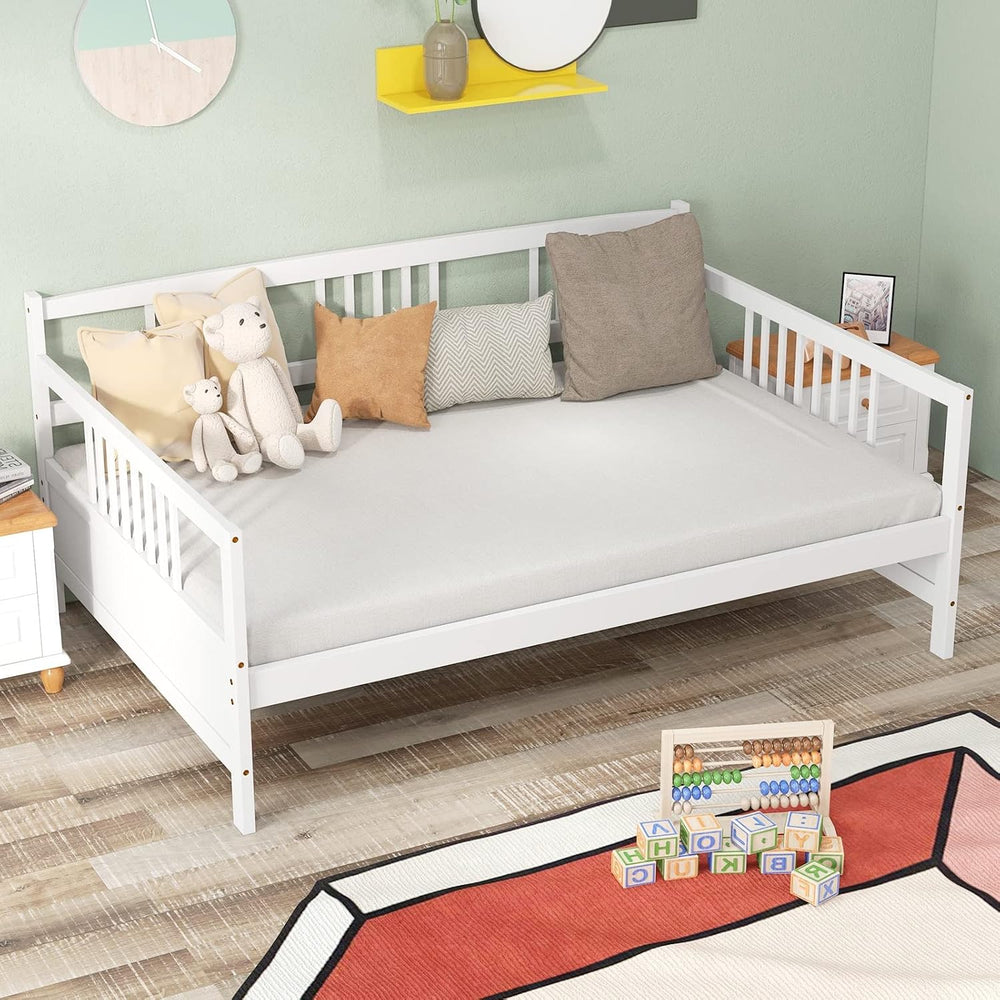 KOMFOTT Wood Daybed Frame Full Size, Sofa Day Bed Frame with Wooden Slats Sup...