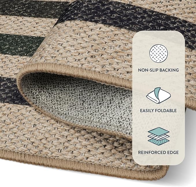 Lahome Enfys Modern Geometric Easy Jute Rug, 4x6 Washable Indoor Outdoor Carpet - Image 5