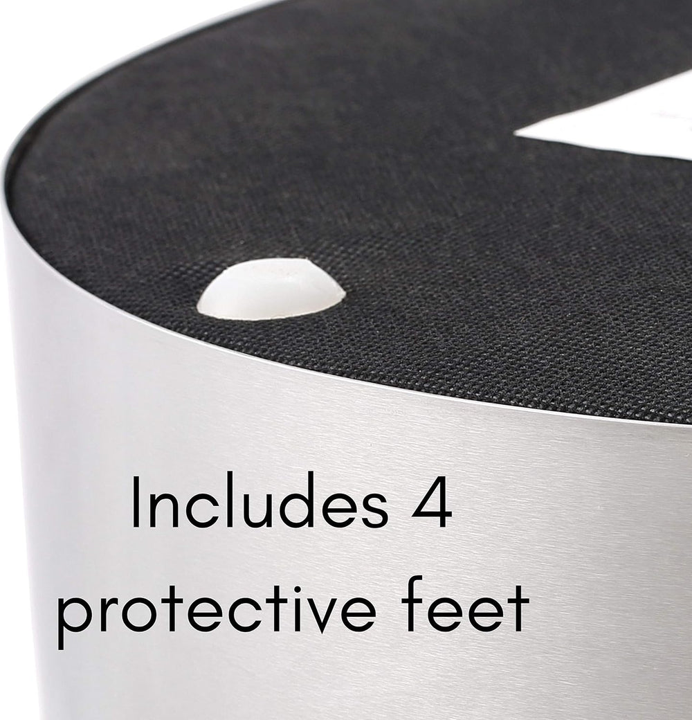 BIRDROCK HOME Round Ottoman Foot Stool – Modern Soft Padded Velvet Vanity Cha...