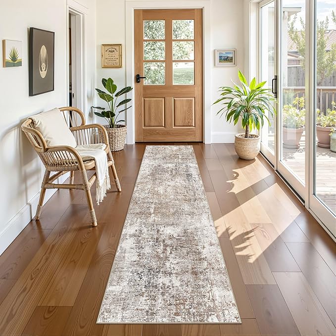 UERMEI 2X8 Washable Runner Rug for Hallway: Soft Neutral Modern Abstract Area - Image 7