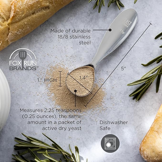 Fox Run Stainless Steel Yeast Measuring Spoon, 2.25 Teaspoons, 0.25 Ounces - Image 6