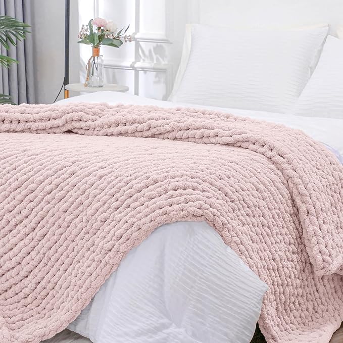 Bigacogo Chunky Knit Throw Blanket by Bigacogo