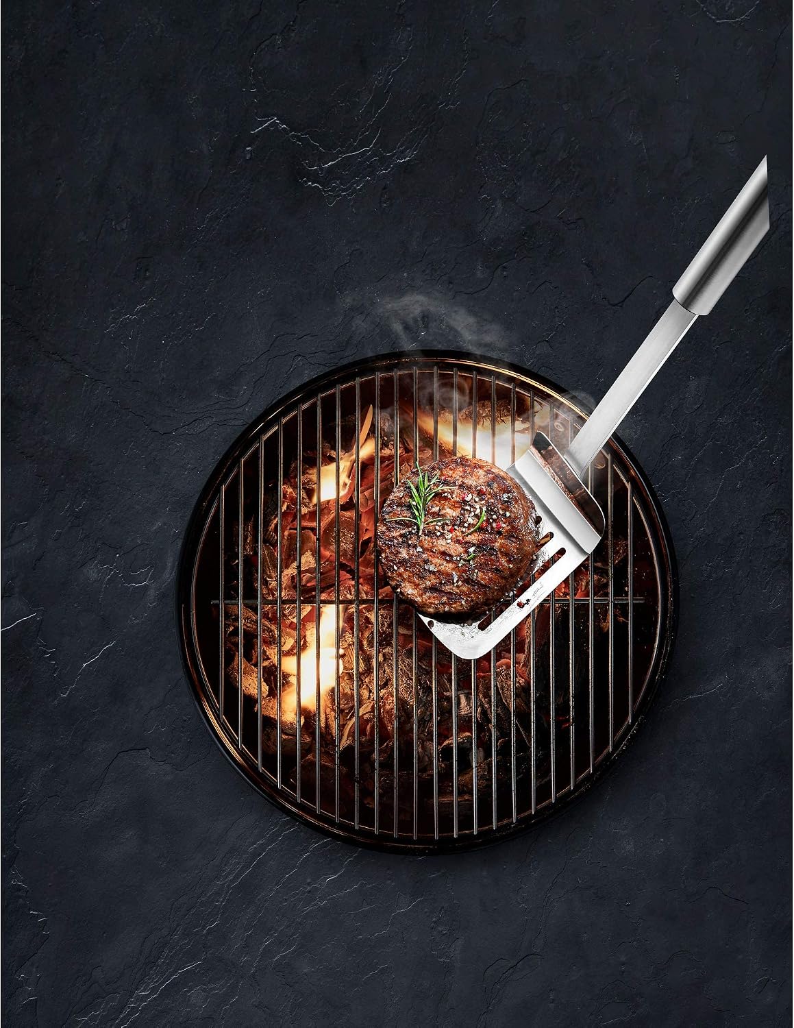 WMF 1892876030 BBQ Wender lang 44 x 10 cm Barbecue Turner with Extra Long Handle, Large Surface Area-for Burger Patties, Steak, Vegetables, Dishwasher-Safe, 18/8 stainless steel