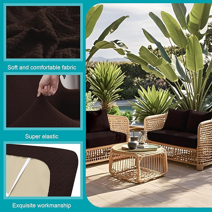 12Pcs Stretch Patio Cushion Covers, Outdoor Couch Covers Replacement, Outdoor - Image 3
