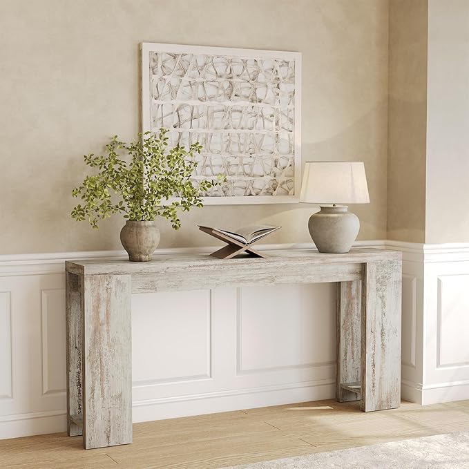LITTLE TREE 70.9-Inch Entryway Table, Long Narrow Farmhouse Sofa Console Tabl...