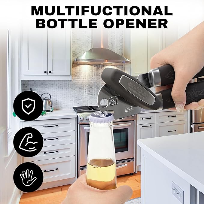 Manual Can Opener with Magnet – Heavy Duty Hand Can & Bottle Opener, Stainless - Image 6
