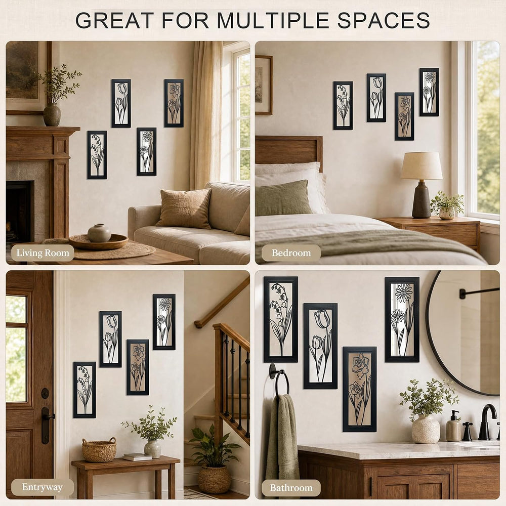 4 Set Farmhouse Mirrors for Wall Decor Living Room Bedroom Bathroom Entryway ...