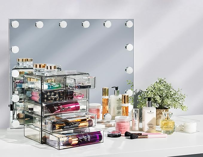 Sorbus Acrylic Makeup Organizer Set, 7-Drawer Vanity & Countertop Cosmetic - Image 2