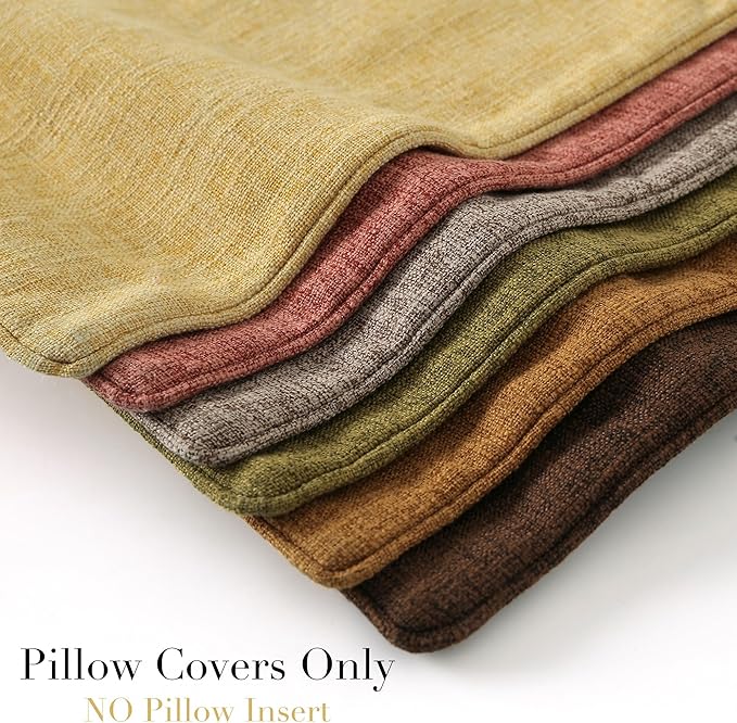 HPUK Linen Throw Pillow Covers Pack of 2, 18x18 Inch Accent Cushion Covers - Image 5