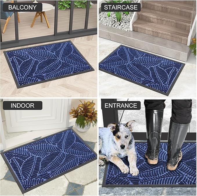 Colorxy Waterproof Doormat, Sturdy Natural Rubber Front Indoor Mat, Non Slip - Image 6