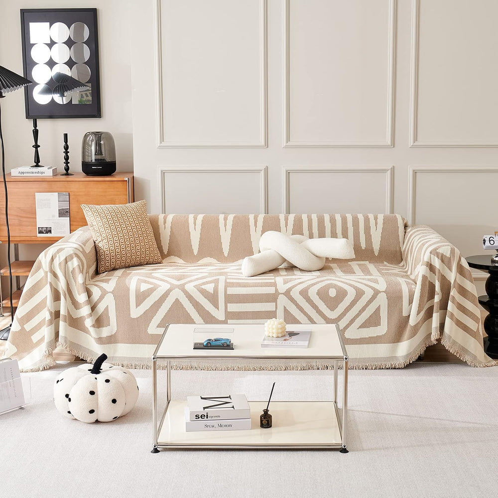 VClife Boho Chenille Couch Cover Large Loveseat Cover for Sofa, Soft Machine-...