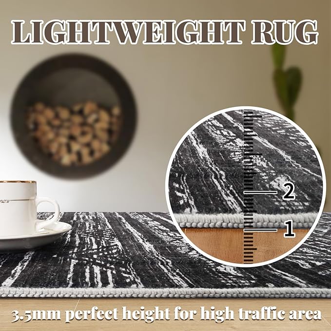 3x18 Washable Kitchen Runner Rug: Modern Moroccan Runners - Image 5
