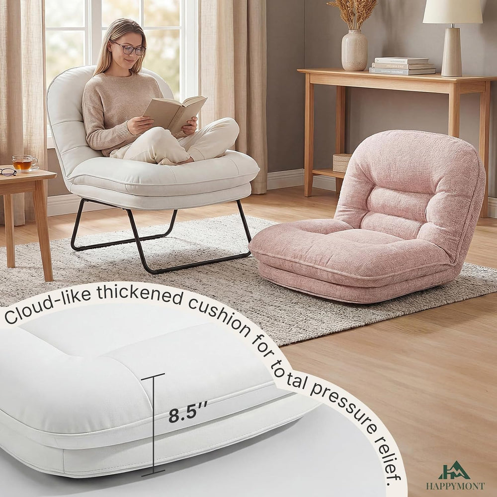 Saucer Chair, Small Foldable Floor Chair, PU Leather