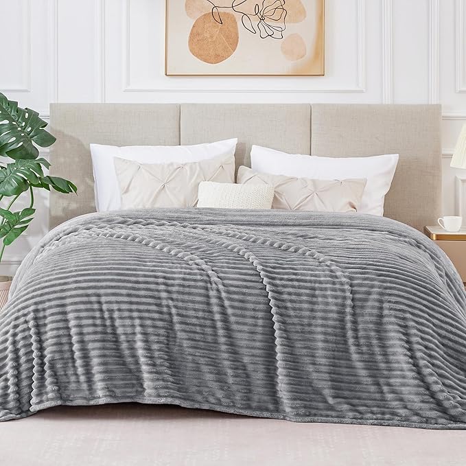 BEDELITE Fleece Blanket Queen Size – 3D Ribbed Jacquard Soft and Warm - Image 6