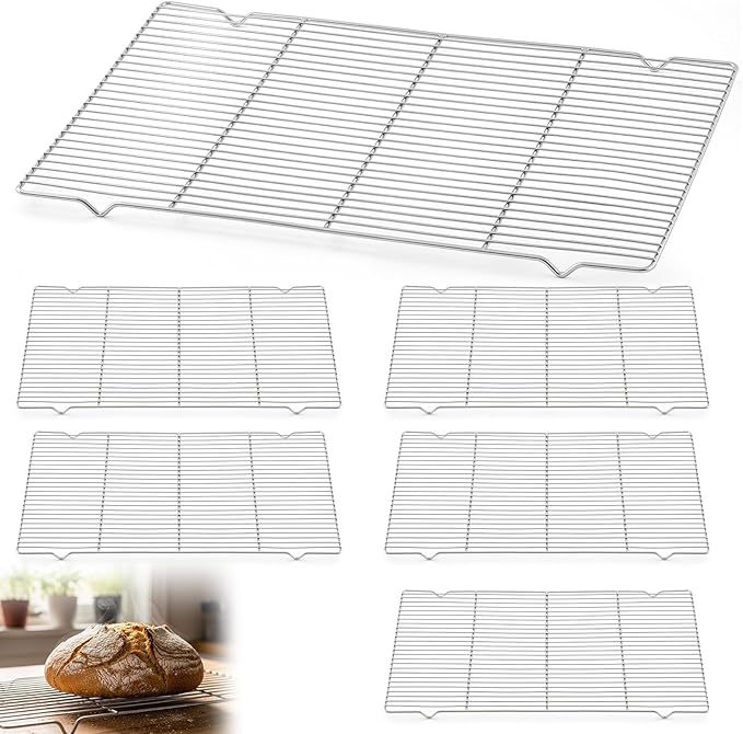 Lounsweer 6 Pcs Cooling Racks, 24L x 16W x 1H Stainless Steel Wire Rack by Lounsweer