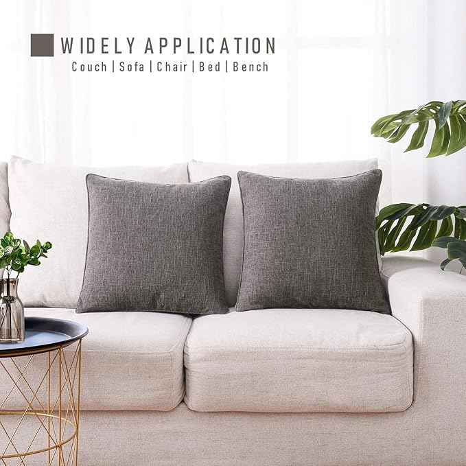 HPUK Linen Throw Pillow Covers Pack of 2, 20x20 Inch Accent Cushion Covers - Image 3