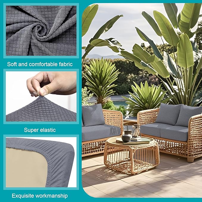 14Pcs Stretch Patio Cushion Covers, Outdoor Couch Covers Replacement, Outdoor - Image 3