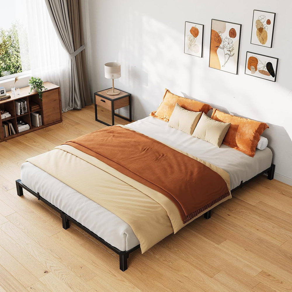 GarveeHome 6 in Queen Bed Frame, Heavy Duty Metal Platform Bed Frame with Dur...