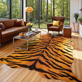 AROGAN Premium Tiger Print Rug 6.2x7 Feet, Machine Washable Faux Fur Rug by AROGANAREARUG