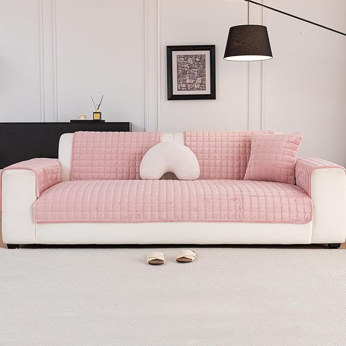 Velvet Couch Cover, Washable Sectional Sofa Cover, Anti Slip Sofa Slipcover - Image 7